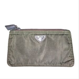 Prada Green Nylon Zip Pouch - Very Good Used Condition